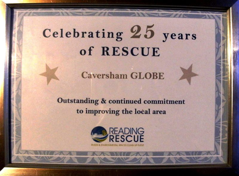 Certificate given to GLOBE for 25yrs of RESCUE
