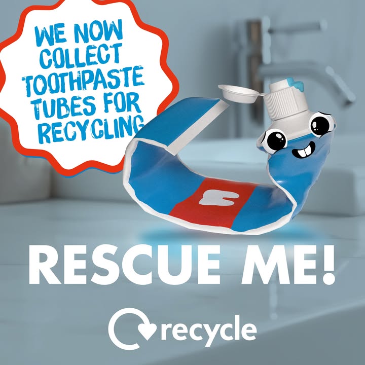 Empty toothpaste tubes can now be put in your household recycling bin