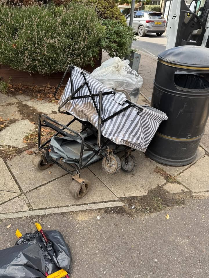 A huge haul of Festival litter cleared by Globe volunteers from the streets of Caversham…